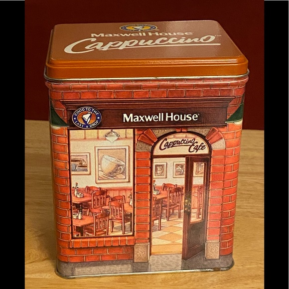 Maxwell House Cappuccino Cafe Collector’s Tin - Picture 1 of 8